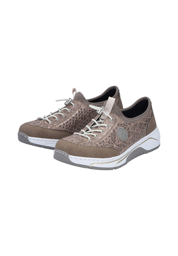 Rieker 53151 Trainers Beige Elastic Laces Soft Loose Insole
