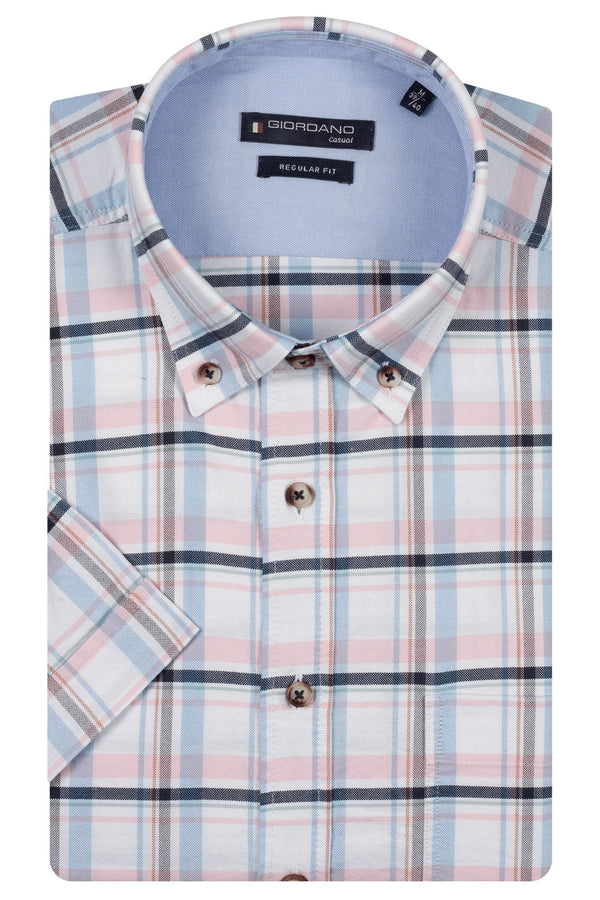 Giordano League Short Sleeve Button Down Fuchsia 616303-50