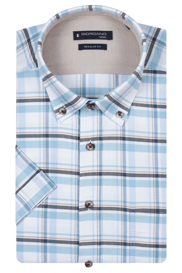 Giordano League Short Sleeve Button Down Navy Blue 616303-60