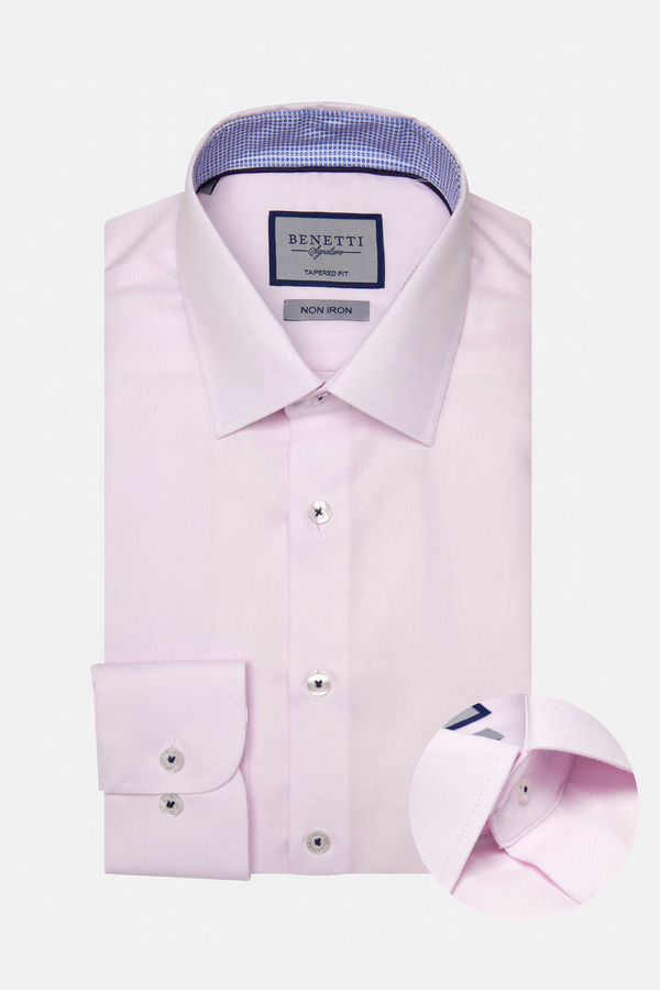 Benetti Menswear Brad Pink Tapered Fit Non-Iron Cotton Shirt