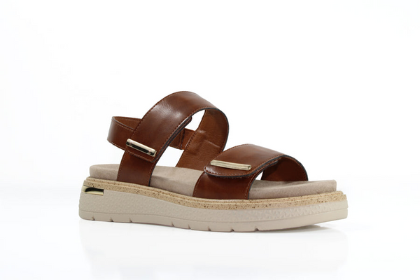 Susst Camel Finola Ladies Twin Velcro Strap Chunky Sandal