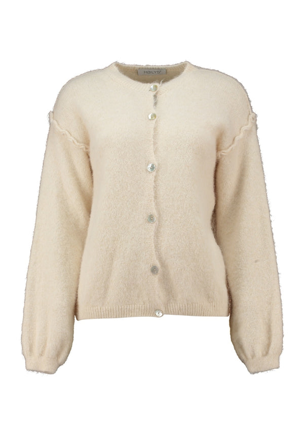 Hailys Ki44ara Soft Knit Button-Up Cardigan KST-9796 - Beige