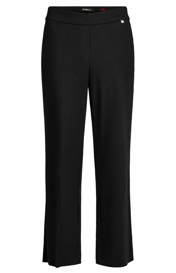 Robell Paula Wide Leg Full Length Long Trousers Black 51534-5405-0