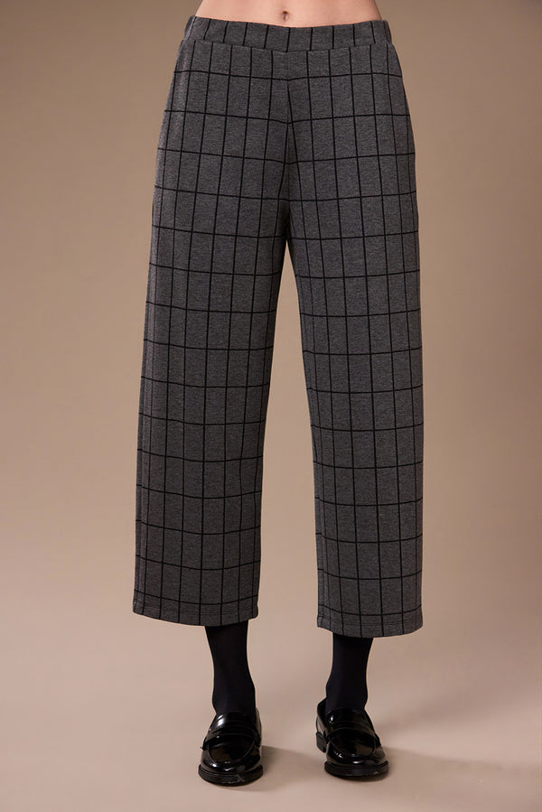 Peruzzi Women's Grid Print Trousers 08 Grey/Black W26140