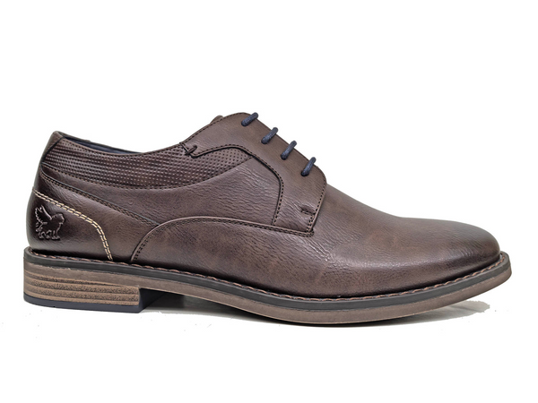 Marcozzi Mens Espresso Zadar Elegant Laced Leather-Look Shoe