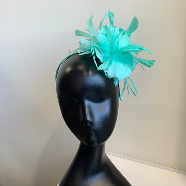 Womens All-Feather Statement Fascinator on Headband D03
