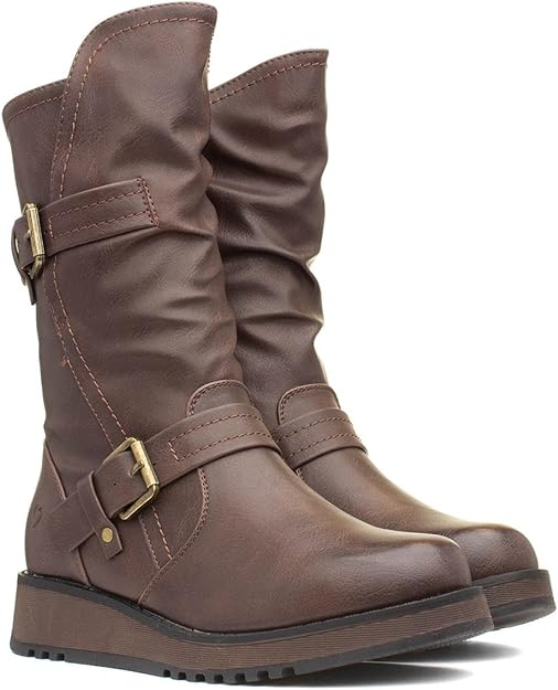 Heavenly Feet Hannah4 Wedge Zip Boot - Comfortable Mid-Calf Wedge Boot