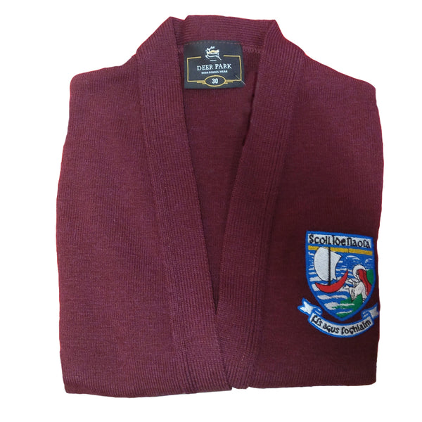 St. Ita's N.S. Loughrea School Cardigan Wool Mix with Embroidered Crest