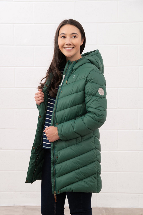 Lighthouse Laurel Womens Padded Mid-Length Coat Kale