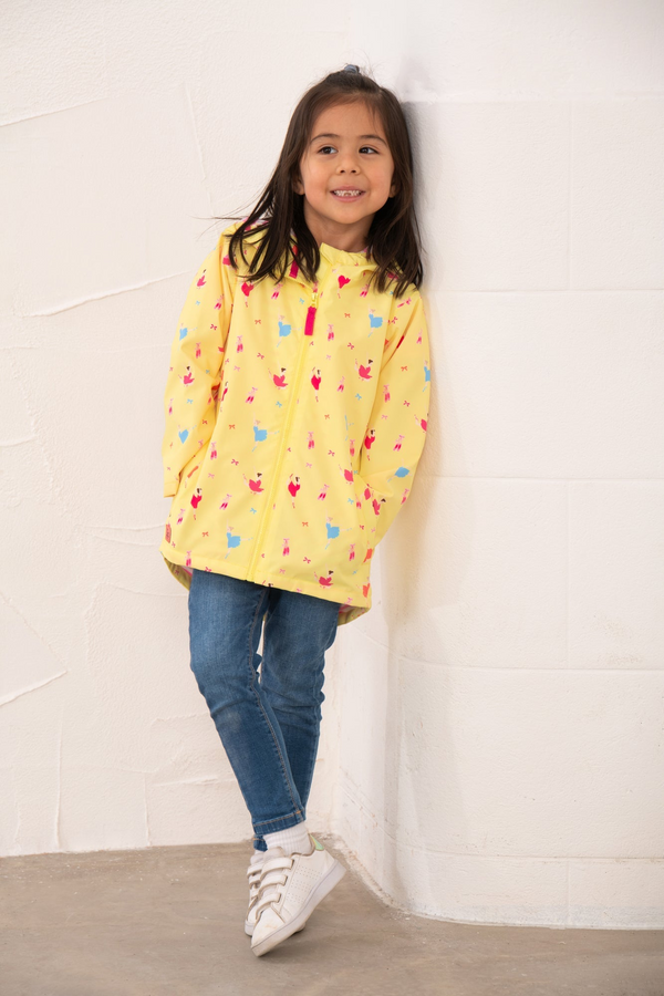 Lighthouse Girls Olivia Waterproof Hooded Jacket in Ballerina Bounce