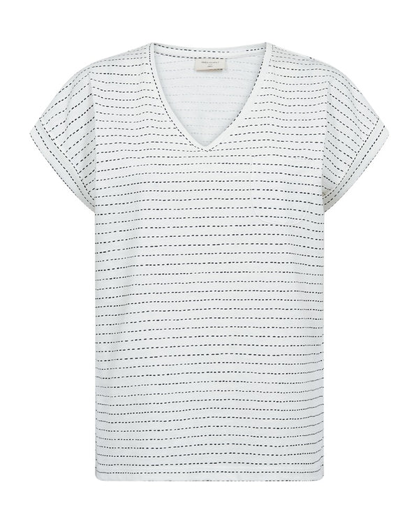 Freequent FQVIVA T-Shirt Star Off-White Navy Allover Dots Organic Cotton 207665