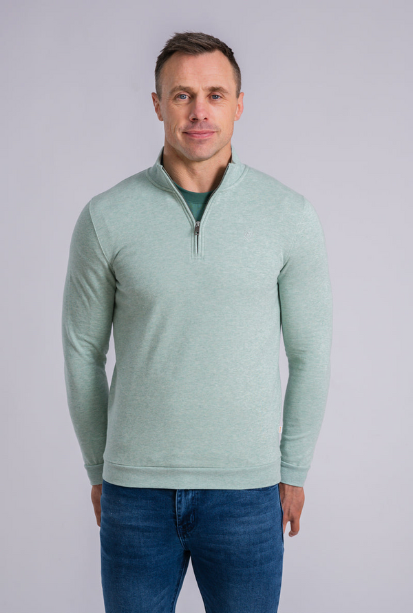 XV Kings by Tommy Bowe Sydney Rays 1/4 Zip Aloe Haze Green Ribbed Knit