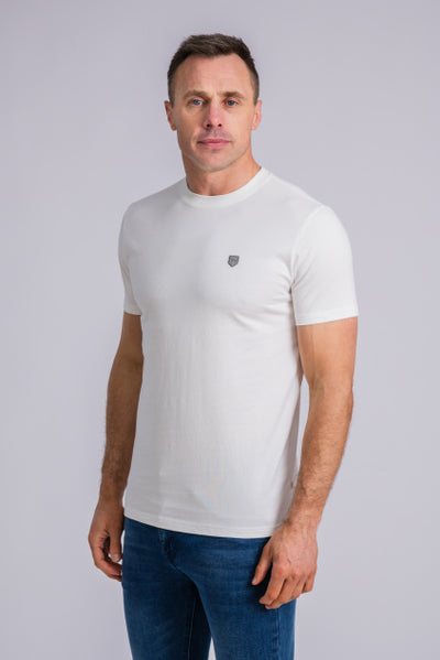 XV Kings by Tommy Bowe Kariong T-Shirt Ghosted White Slim Fit Cotton