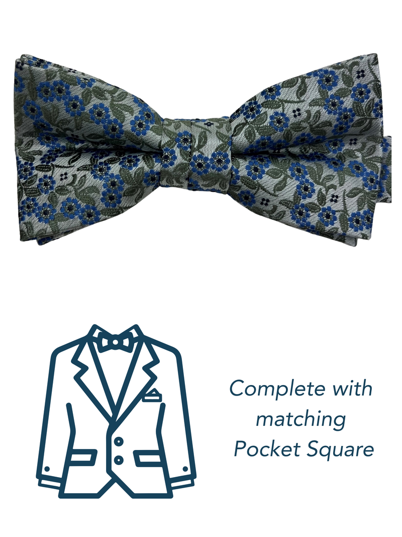 Zazzi Boys Green Pre-Tied Bow Tie & Pocket Square Set 6315-3